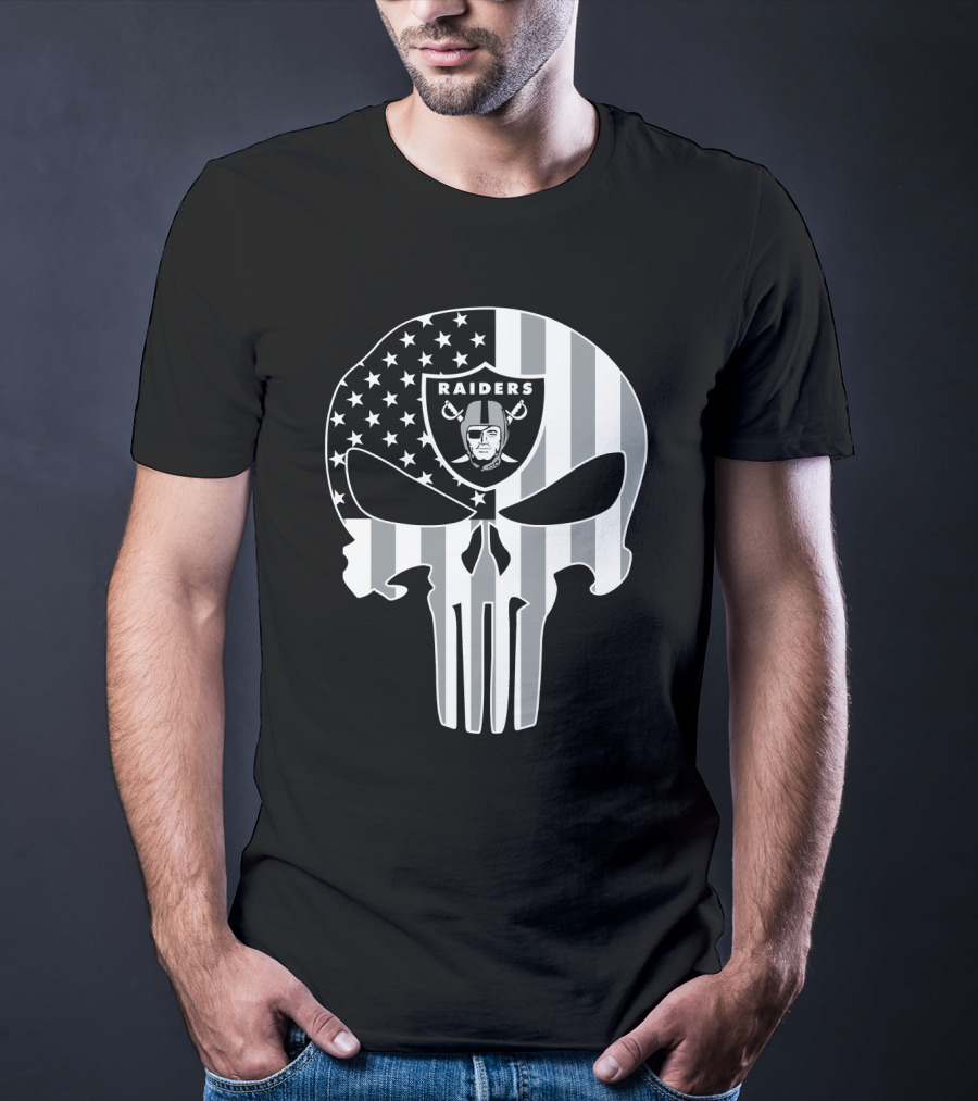 Raiders Skull With Flag T-Shirt
