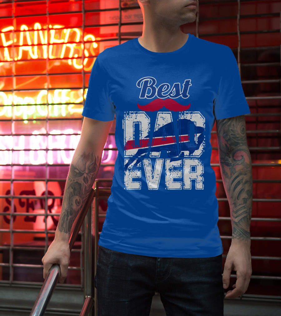 Best Dad Ever Buffalo Football Fan Mustache T-Shirt