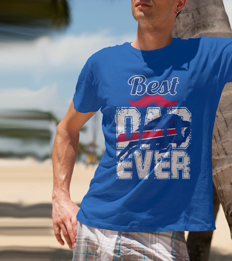 Best Dad Ever Buffalo Football Fan Mustache T-Shirt