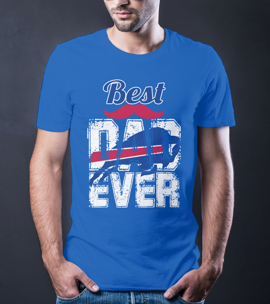 Best Dad Ever Buffalo Football Fan Mustache T-Shirt