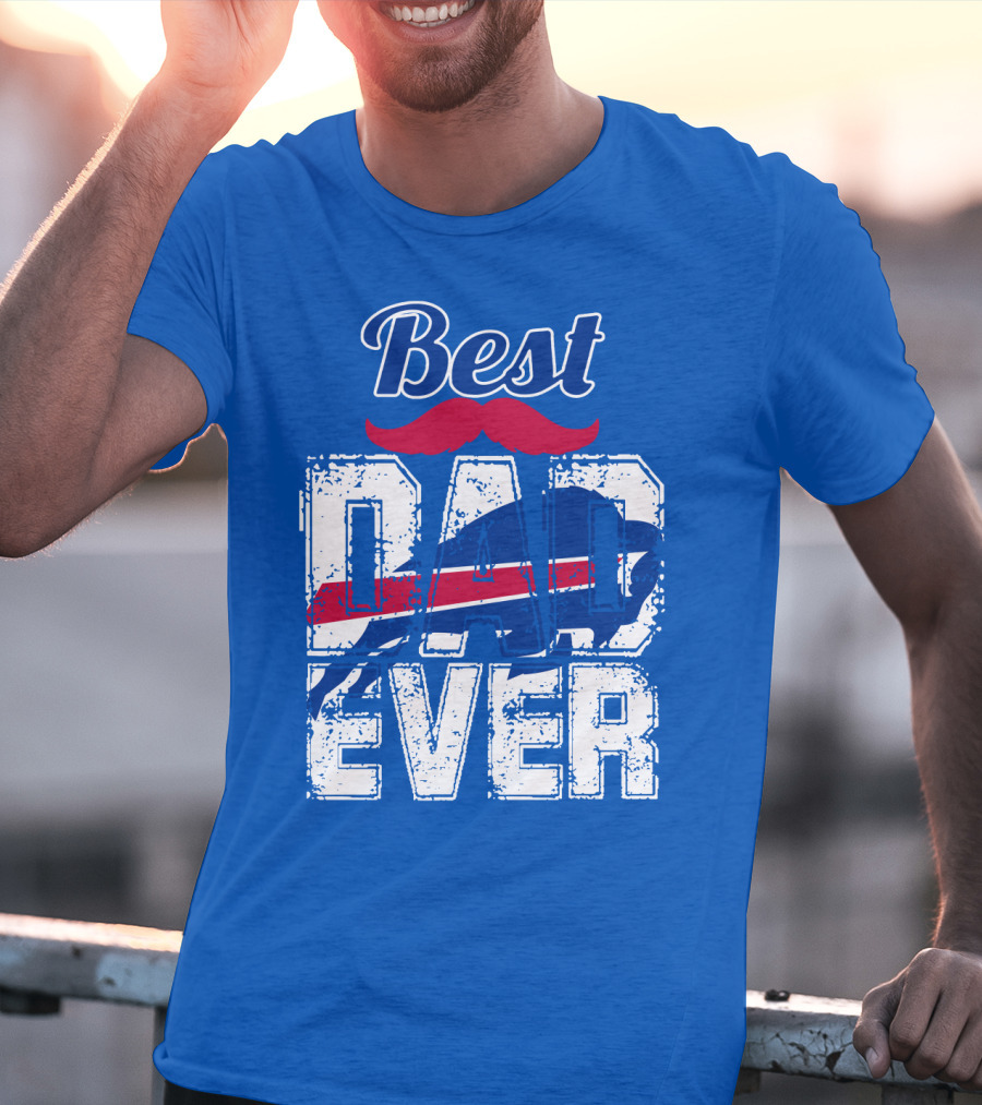 Best Dad Ever Buffalo Football Fan Mustache T-Shirt