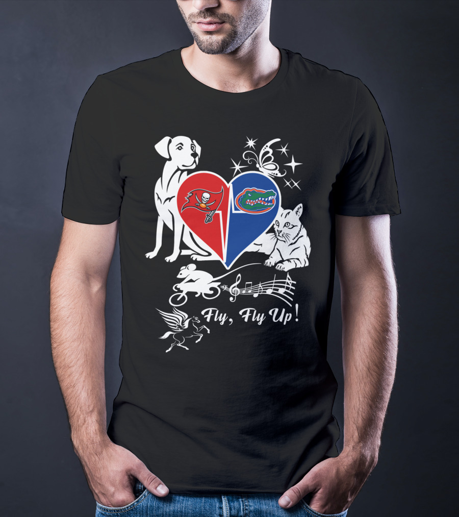 Buccaneers Gators Heart Fly Fly Up Dog Cat Butterfly Musical Pegasus T-Shirt