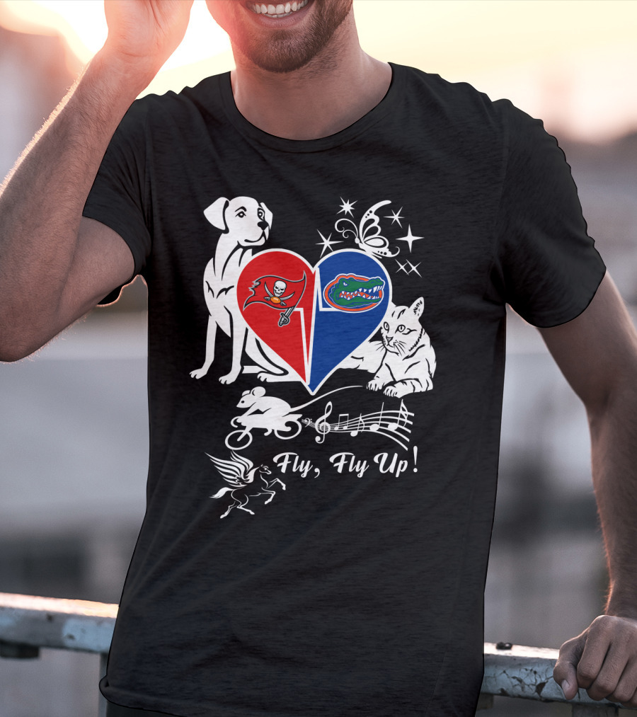 Buccaneers Gators Heart Fly Fly Up Dog Cat Butterfly Musical Pegasus T-Shirt