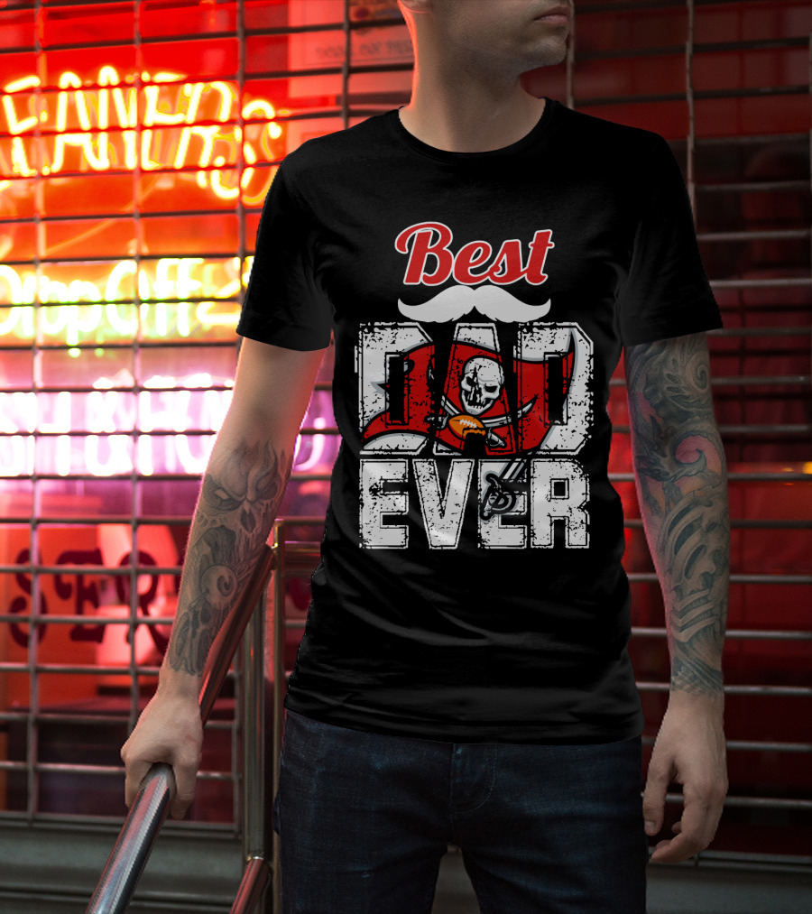 Best Dad Ever Buccaneers Football Skull Flag T-Shirt