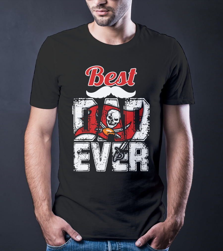 Best Dad Ever Buccaneers Football Skull Flag T-Shirt