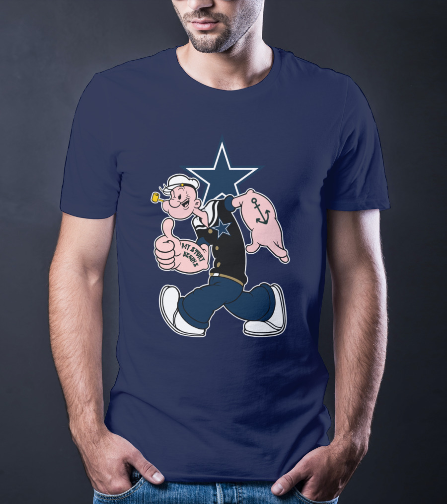 Dallas Cowboys Popeye My Story Began Star Anchor T-Shirt