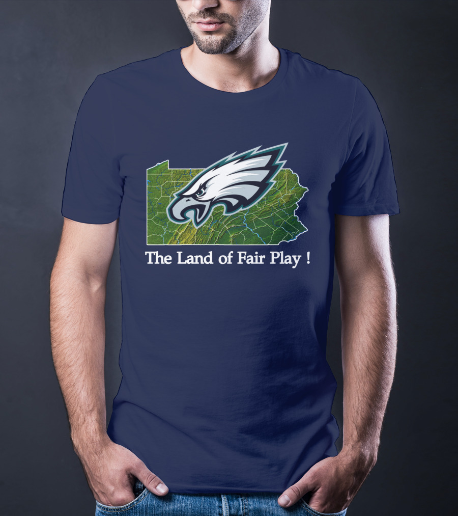 Philadelphia Eagles The Land Of Fair Play Pennsylvania Map T-Shirt
