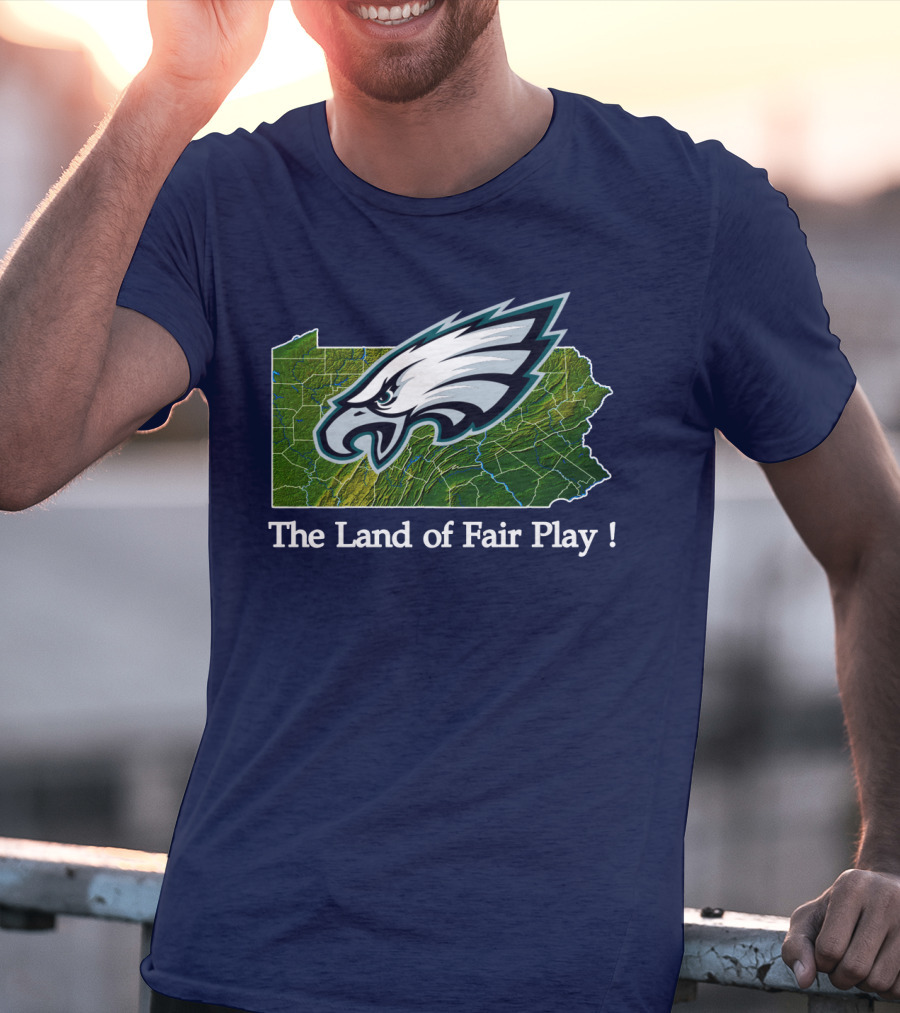 Philadelphia Eagles The Land Of Fair Play Pennsylvania Map T-Shirt