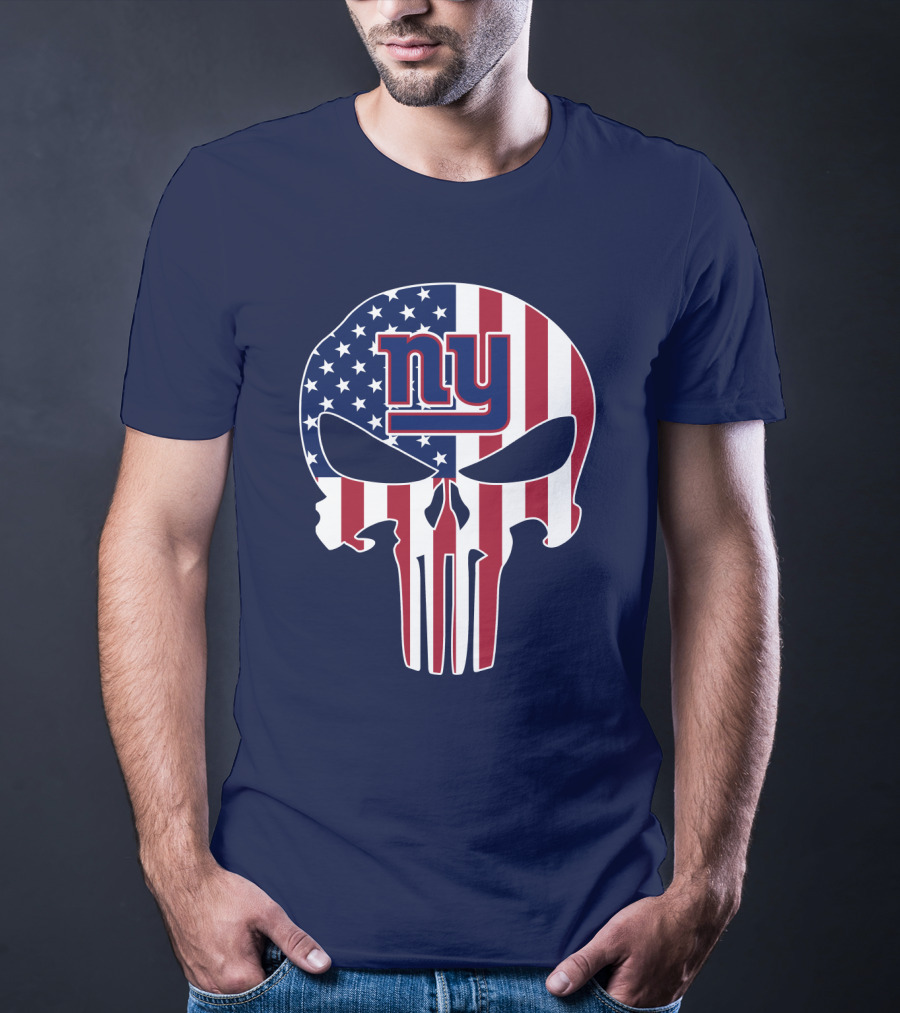 Ny Giants American Flag Punisher Skull T-Shirt