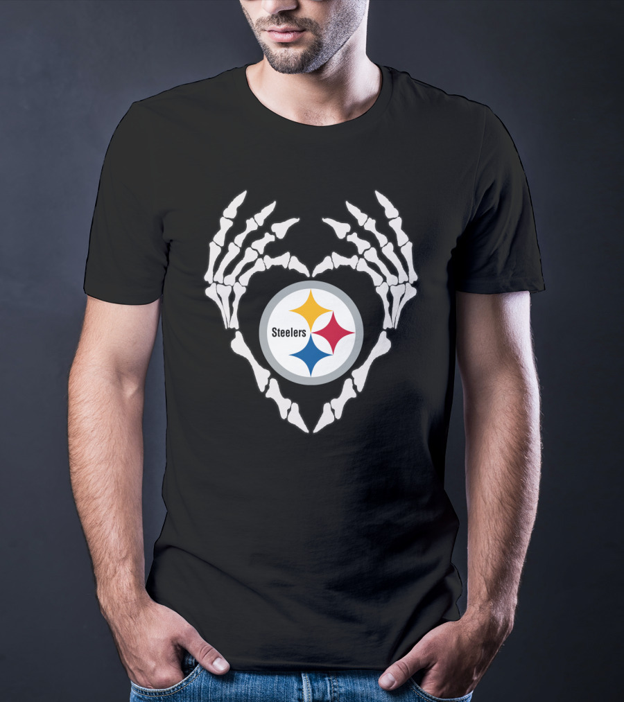 Steelers Skeleton Heart T-Shirt