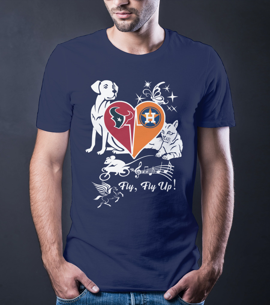 Houston Texans And Astros Love Fly Fly Up T-Shirt