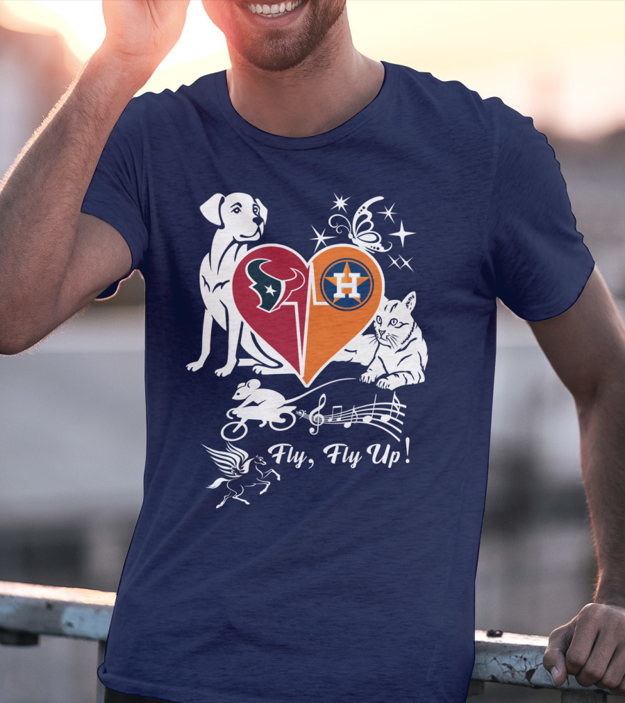 Houston Texans And Astros Love Fly Fly Up T-Shirt