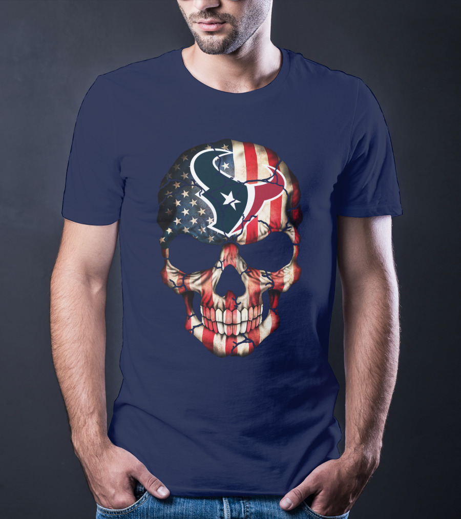 Texans Skull American Flag T-Shirt