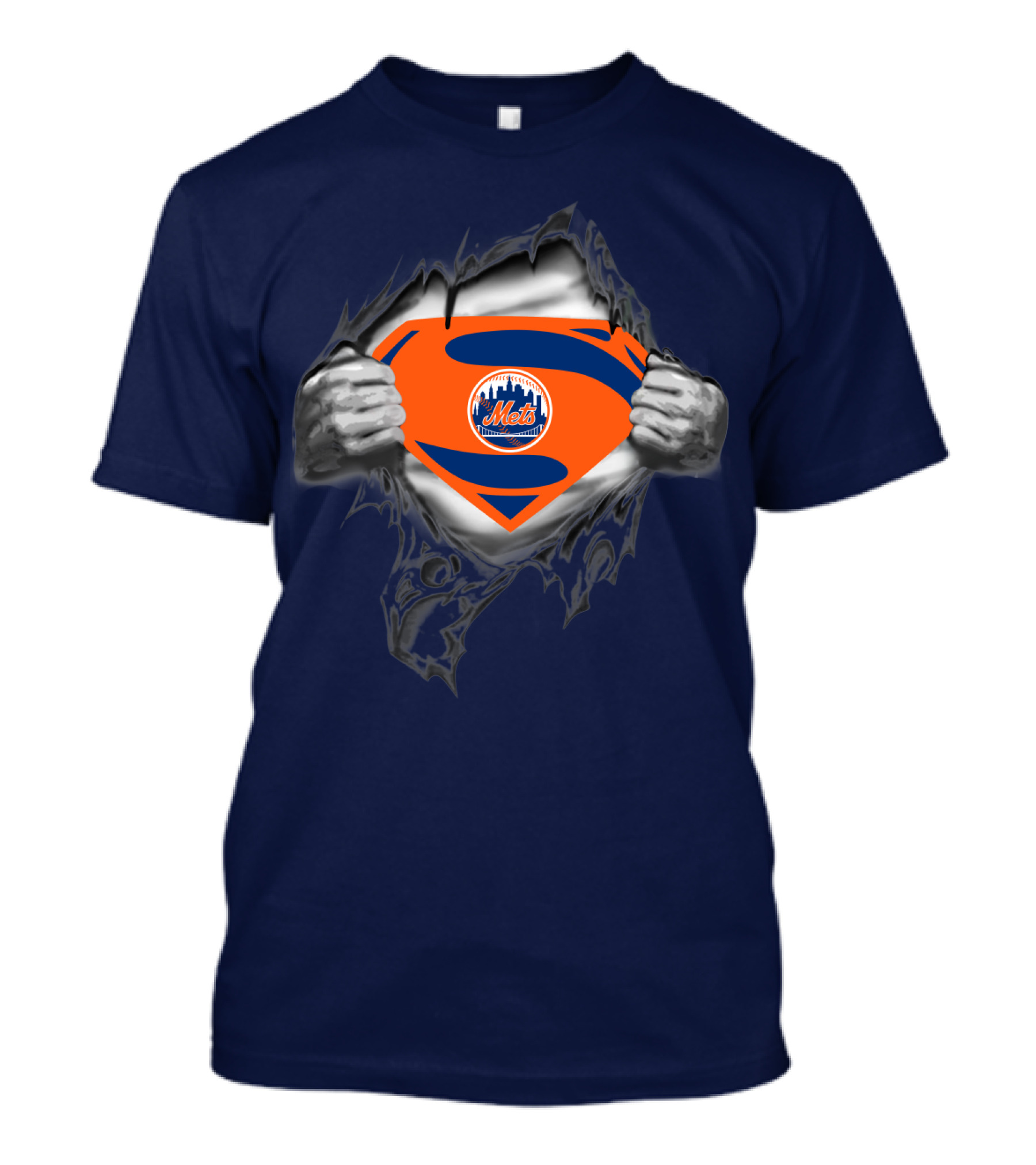 Superman Shield Style New York Mets T-Shirt