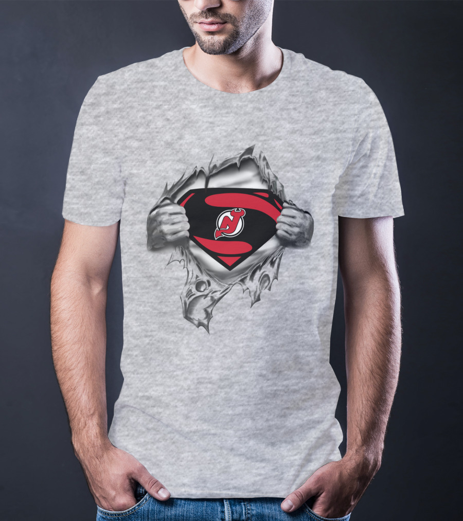 Superhero Jersey Devils Logo Inner Strength T-Shirt