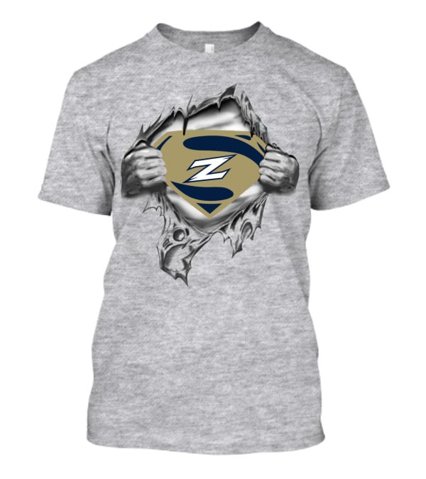 Super Z Akron Zips Emblem In Torn Metallic Style T-Shirt