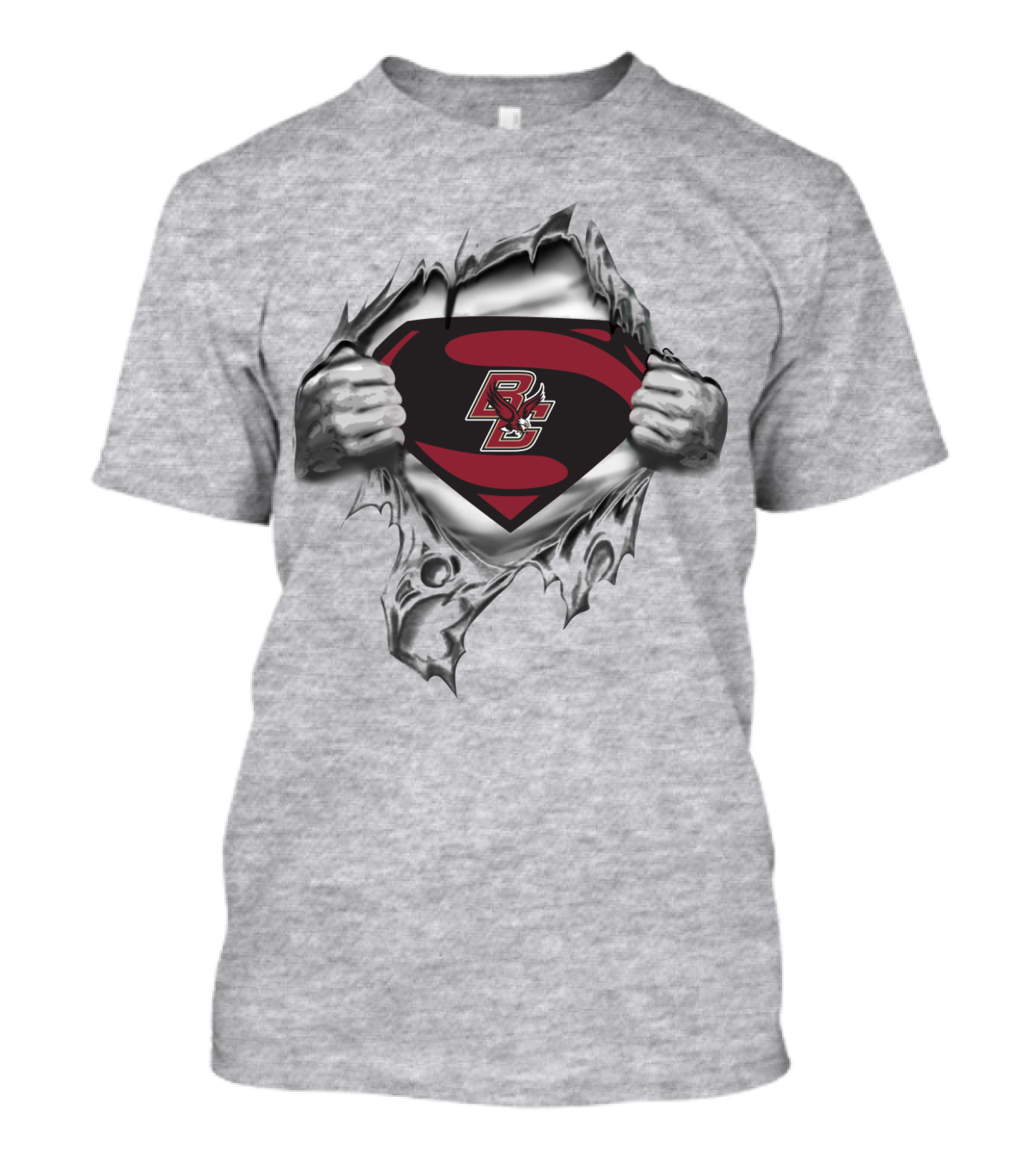 Bc Superhero Emblem Unveiling Boston College Eagles T-Shirt