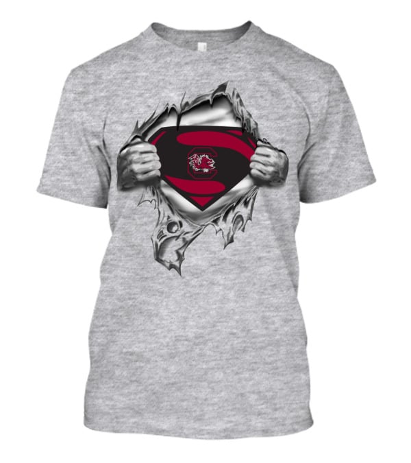 Superman South Carolina Gamecocks Logo Icon With Inner Strength Theme T-Shirt