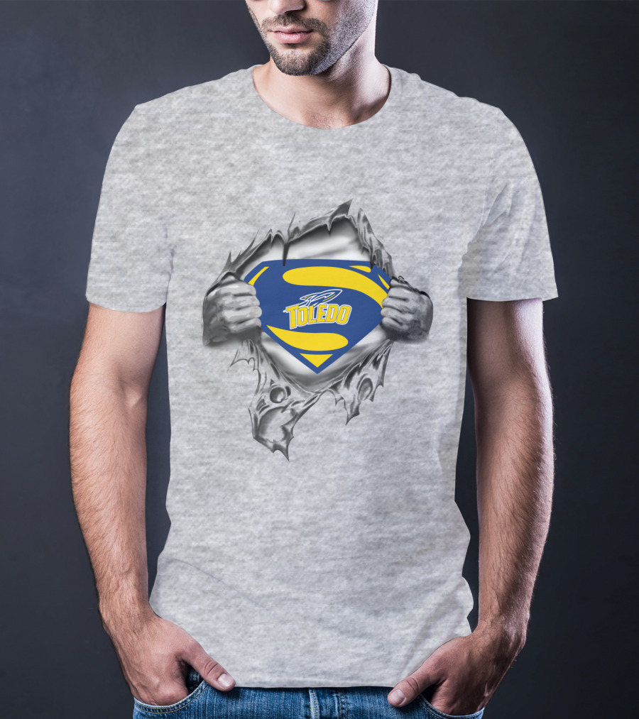 Toledo Rockets Shield Logo With Superhero Emblem Style T-Shirt