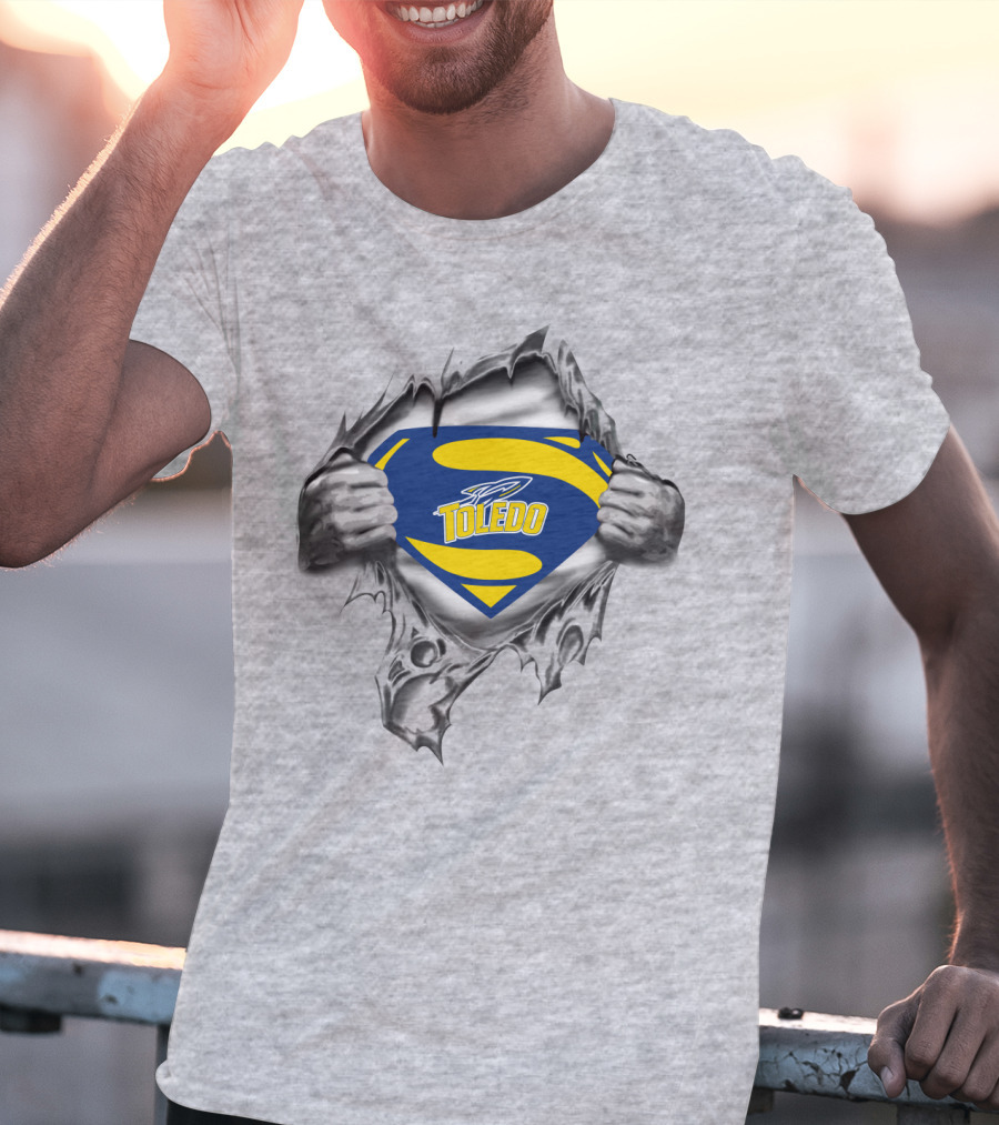 Toledo Rockets Shield Logo With Superhero Emblem Style T-Shirt