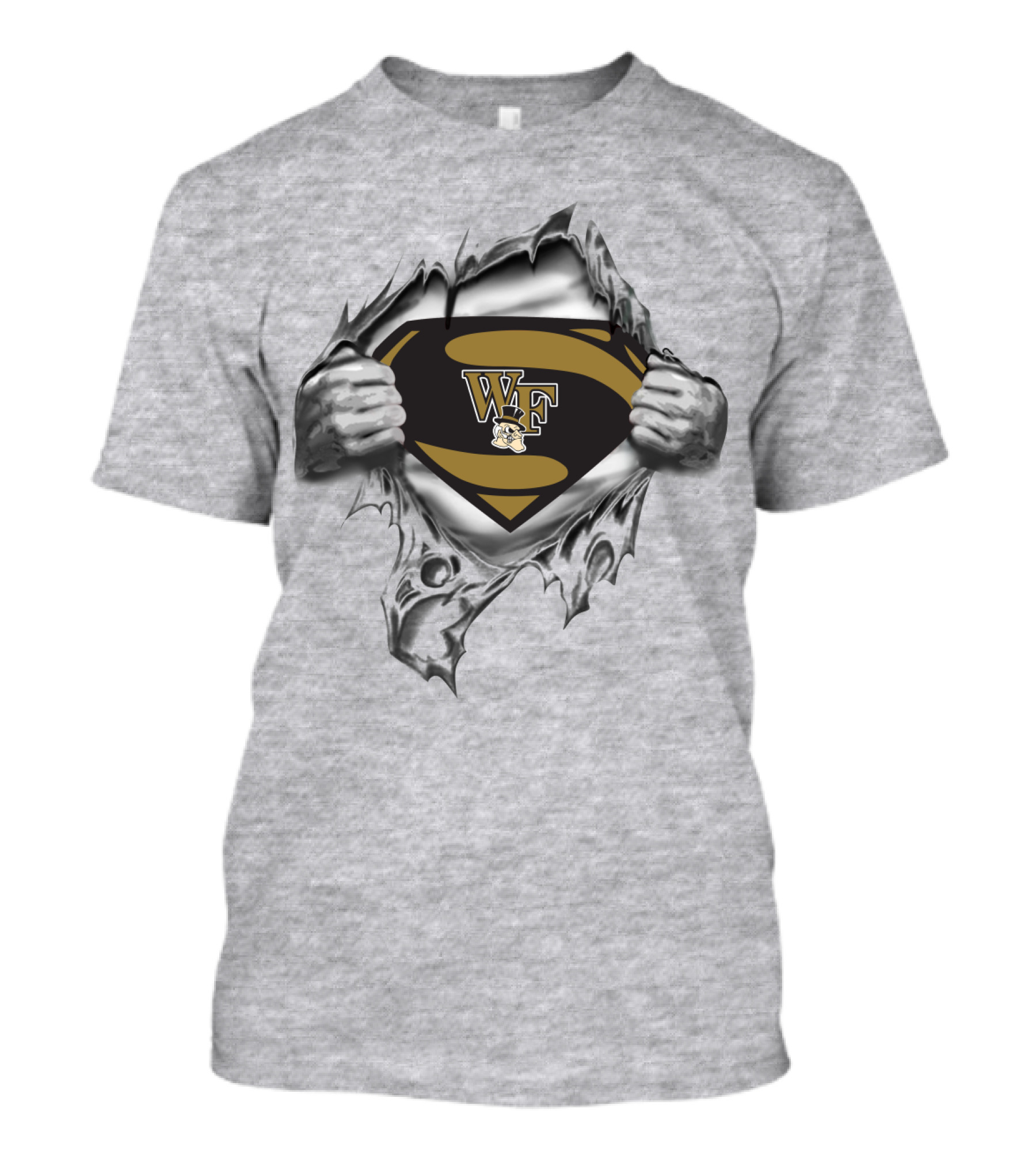 Wake Forest Demon Deacons Hero Crest Wf Logo Super Strength T-Shirt