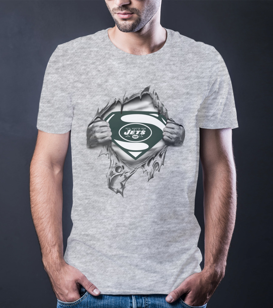 Superhero New York Jets Logo Reveal T-Shirt