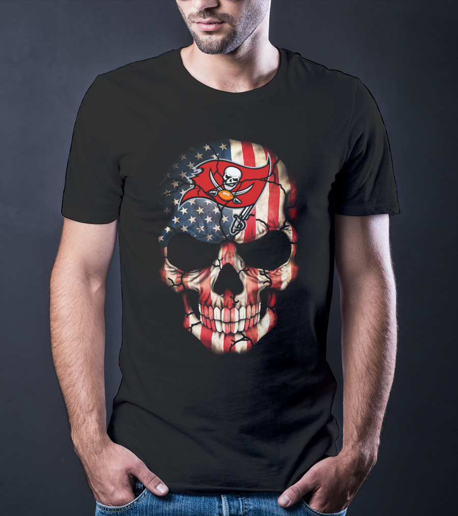 Buccaneers American Flag Skull T-Shirt