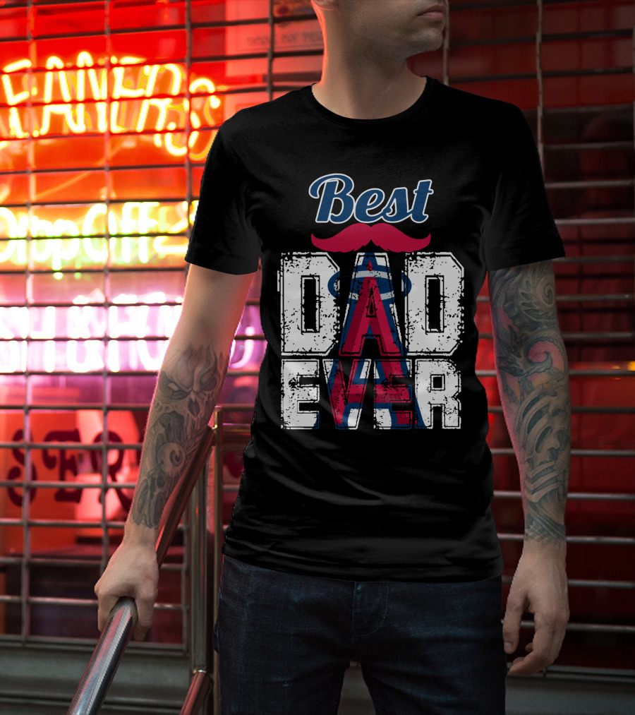 Best Dad Ever Angels Mustache T-Shirt
