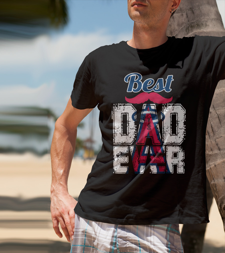 Best Dad Ever Angels Mustache T-Shirt