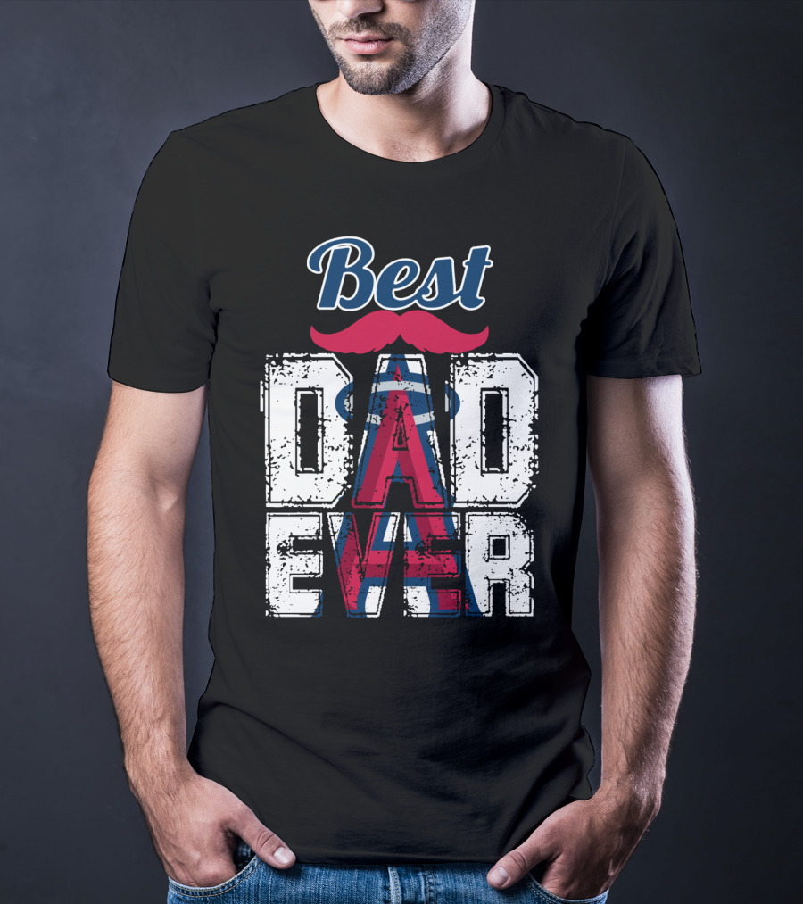 Best Dad Ever Angels Mustache T-Shirt