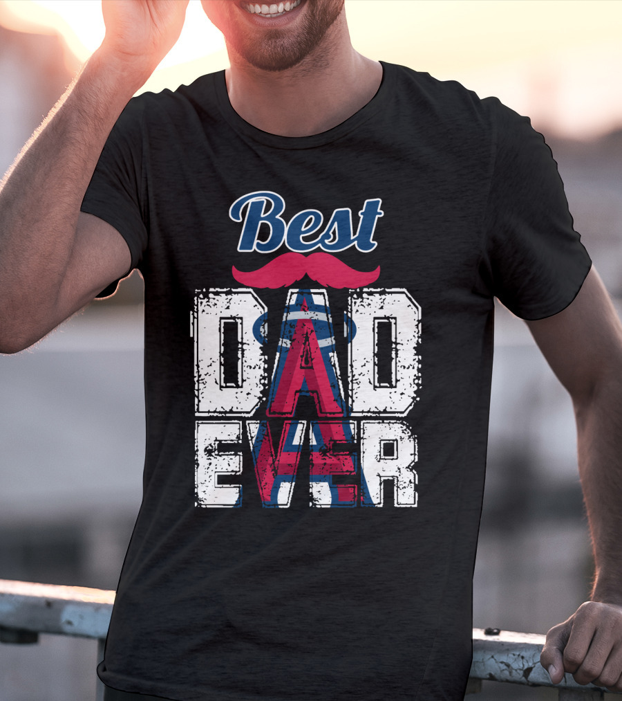 Best Dad Ever Angels Mustache T-Shirt