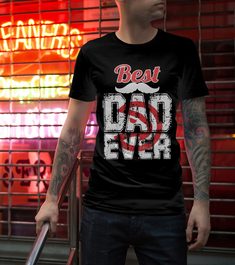 Best Dad Ever Hawks Badge T-Shirt