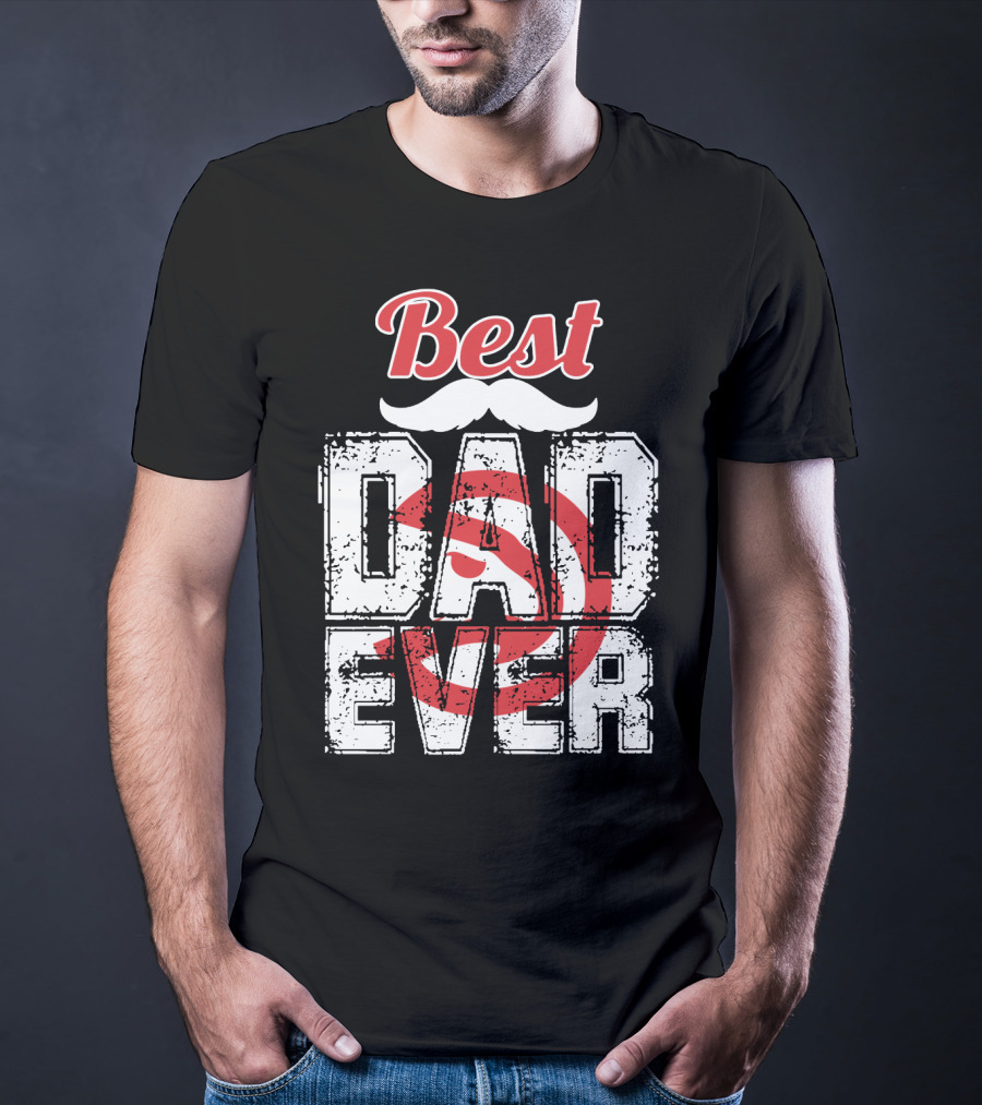 Best Dad Ever Hawks Badge T-Shirt