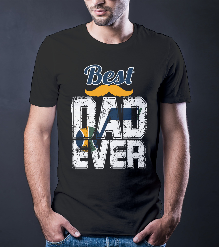 Best Dad Ever Utah Jazz Moustache T-Shirt
