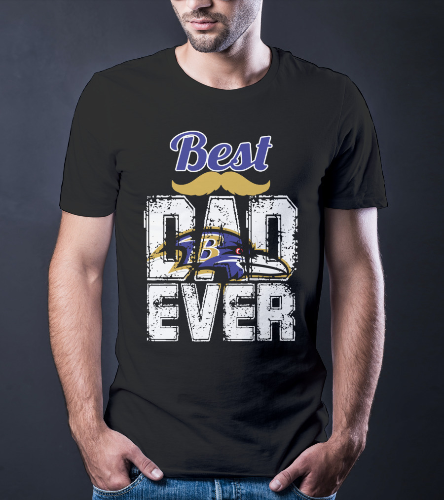 Best Dad Ever Ravens B T-Shirt