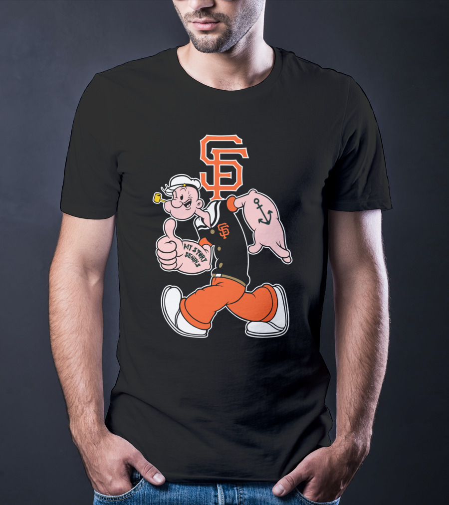 San Francisco Giants Popeye Thumbs Up My Jerry Begins T-Shirt