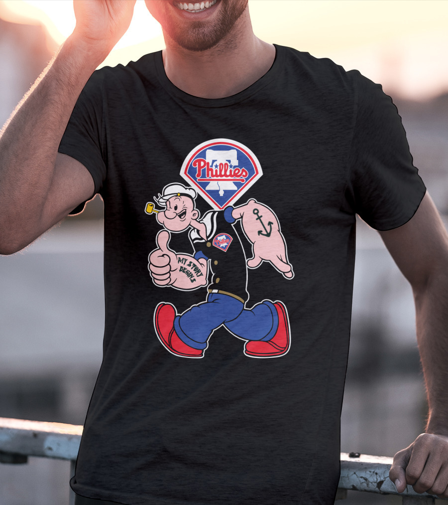 Phillies Popeye Thumbs Up Phillies Logo Retro Style T-Shirt
