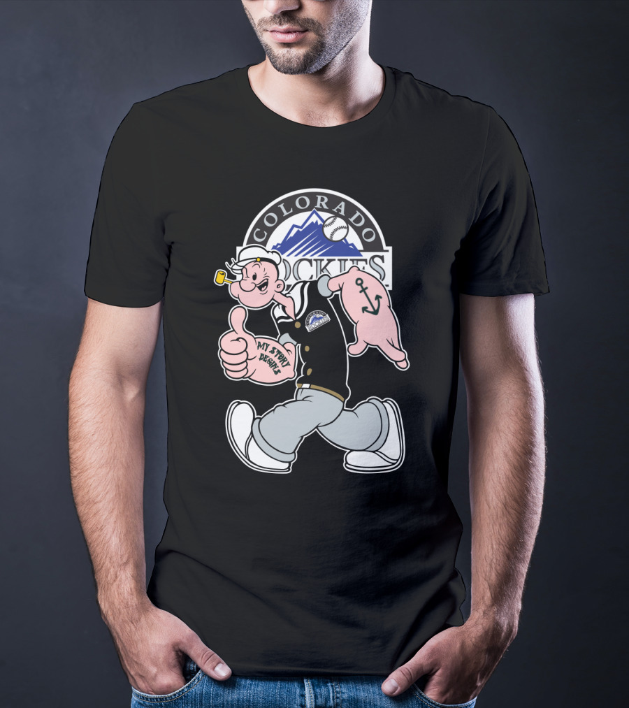 Colorado Rockies Popeye Mlb Crossover My Story Begins T-Shirt