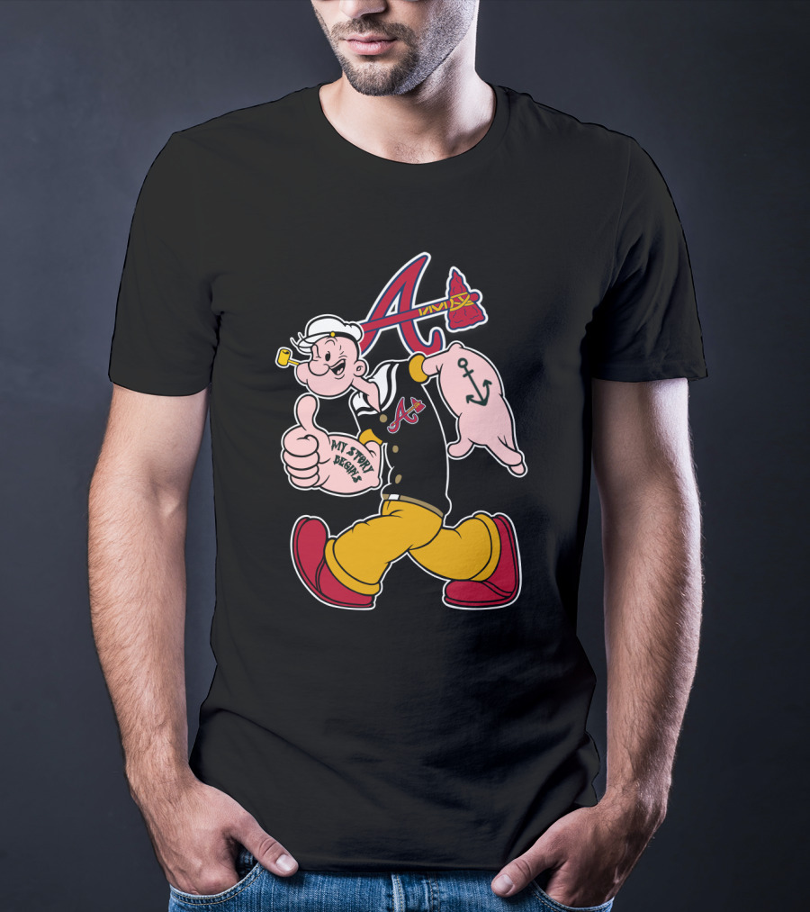 Atlanta Braves Popeye My Story Begins Anchors T-Shirt