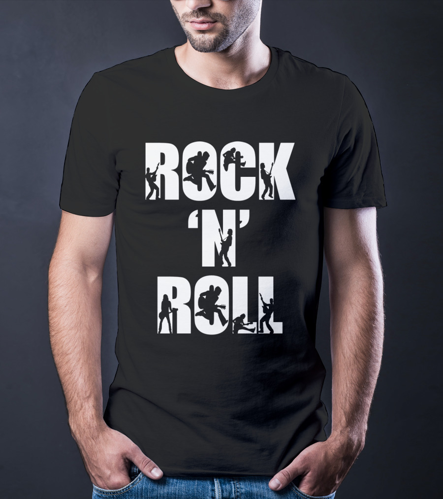 Rock 'N' Roll Guitarist Silhouette Icons T-Shirt
