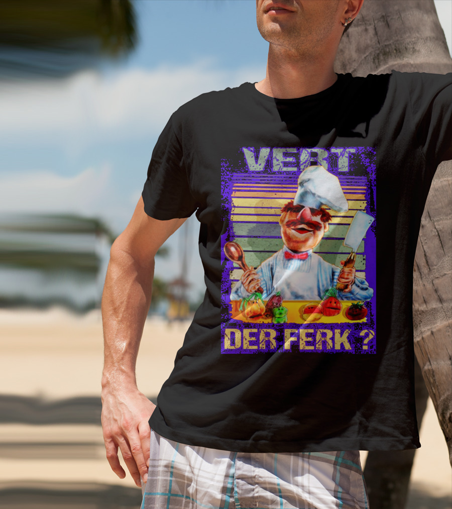 Vert Der Ferk Colorful Chef With Vegetables And Utensils T-Shirt