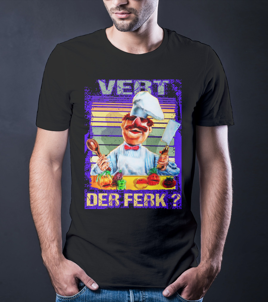 Vert Der Ferk Colorful Chef With Vegetables And Utensils T-Shirt