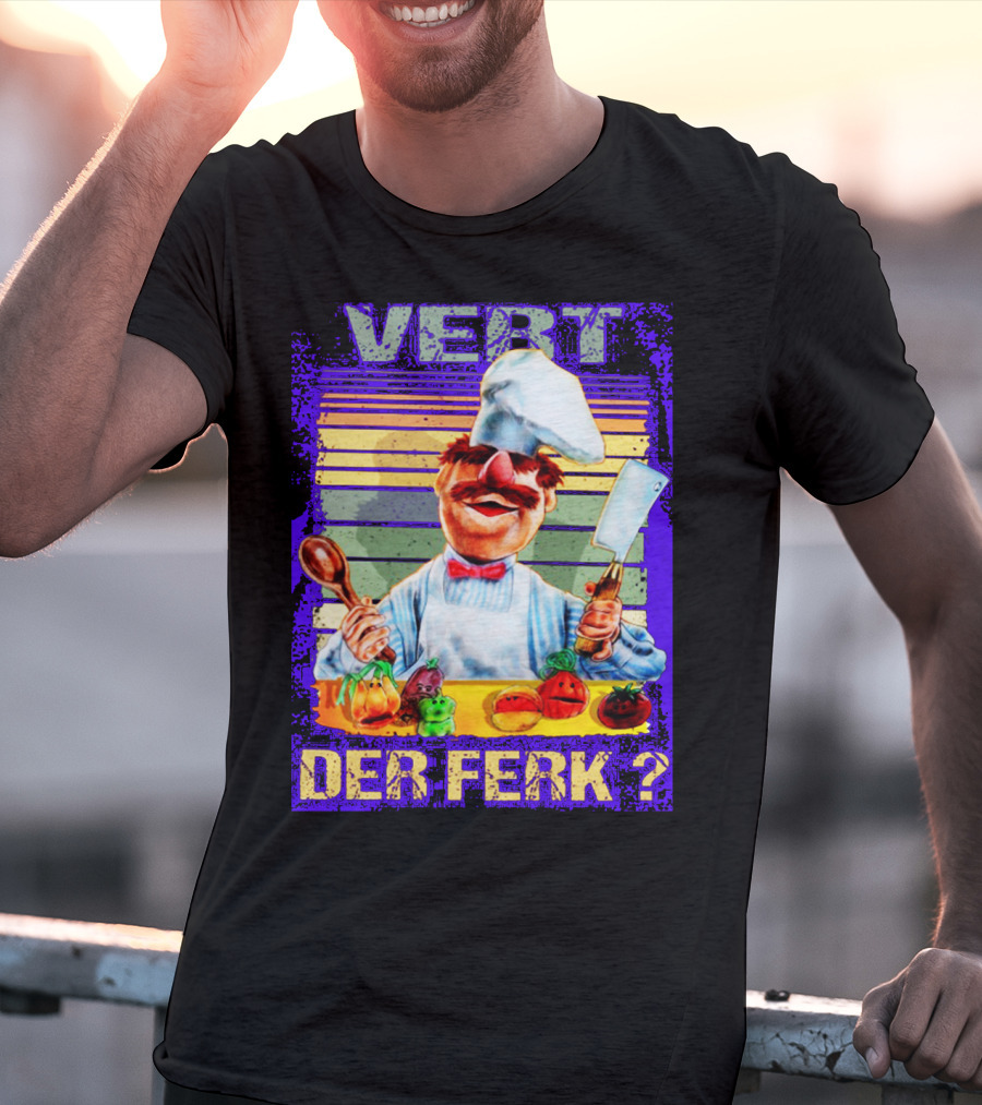 Vert Der Ferk Colorful Chef With Vegetables And Utensils T-Shirt