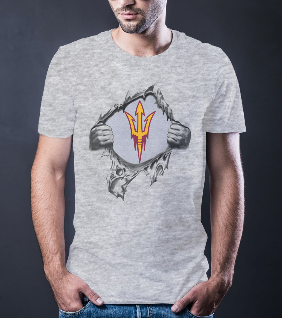 Arizona State Sun Devils Ripped Steel Trident T-Shirt