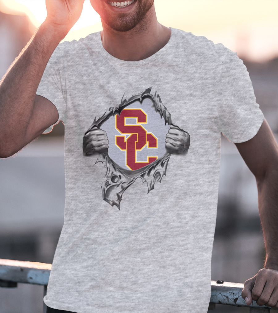 Sc Usc Trojans Ripped Skin T-Shirt