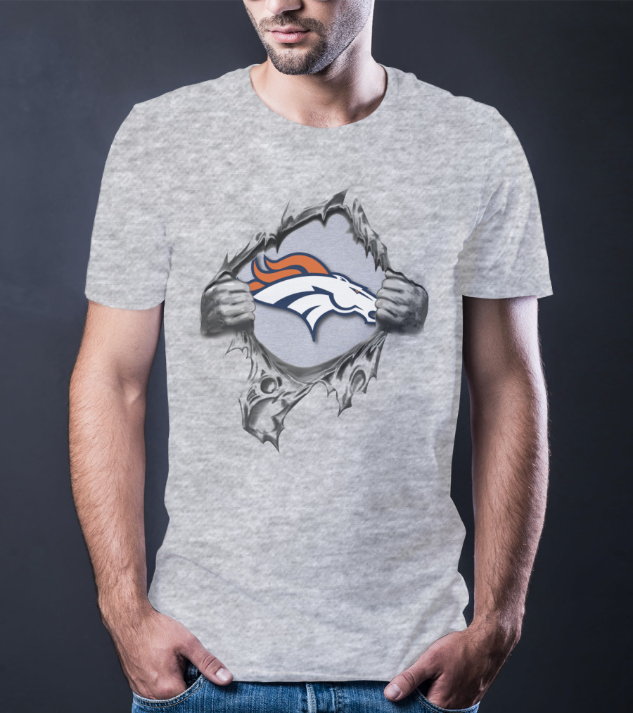 Denver Broncos Ripped Logo Fan T-Shirt