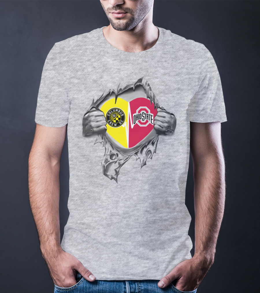 Columbus Crew Sc Ohio State Buckeyes Heart Symbol T-Shirt