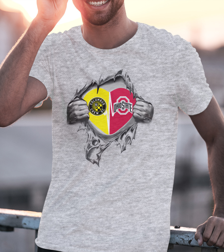 Columbus Crew Sc Ohio State Buckeyes Heart Symbol T-Shirt