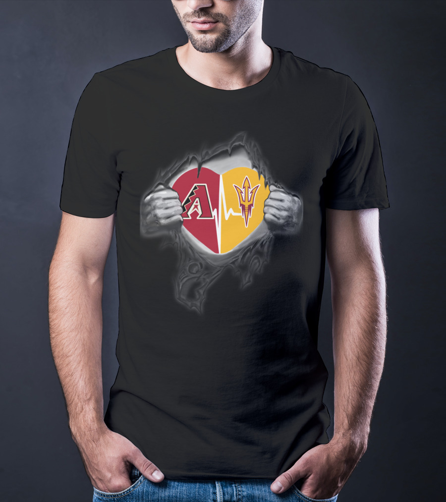Diamondbacks Arizona State Sun Devils Heartbeat Fusion T-Shirt