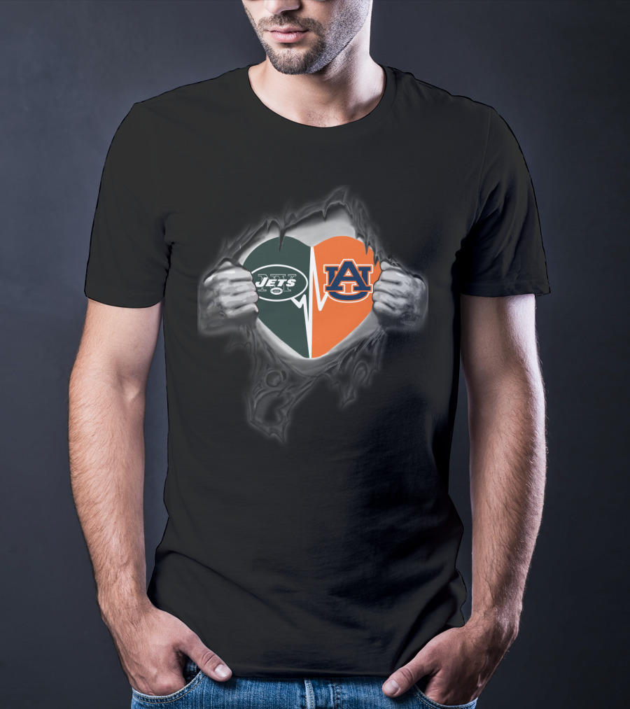 Jets Auburn Heart Rip T-Shirt